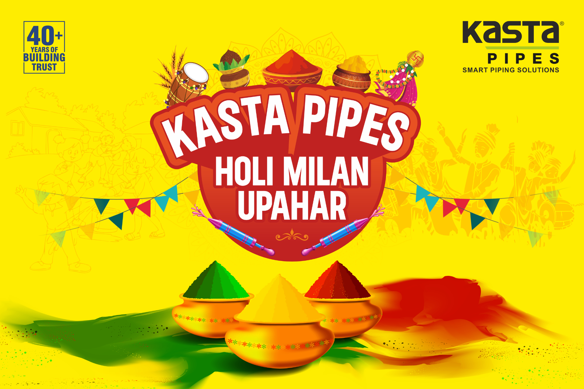 Kasta Pipes Holi Milan Upahar - Festive offer banner
